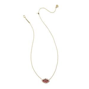 Kendra Scott Eva Crystal Framed Pendant Necklace - Red Mix